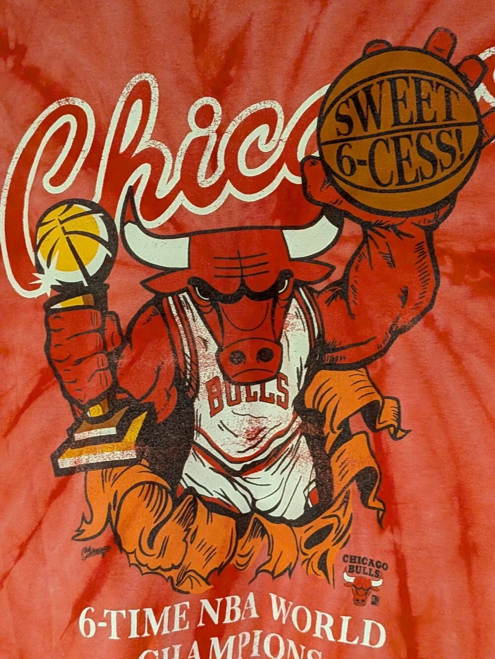 Mitchell Ness Chicago Bulls Hardwood Classics Tie Dye Sweet 6-cess Tee L NBA